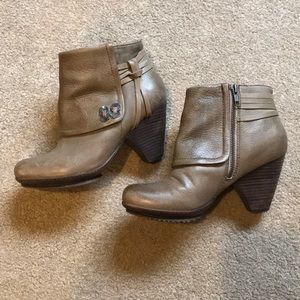 OBTB Tan Leather Ankle Booties
